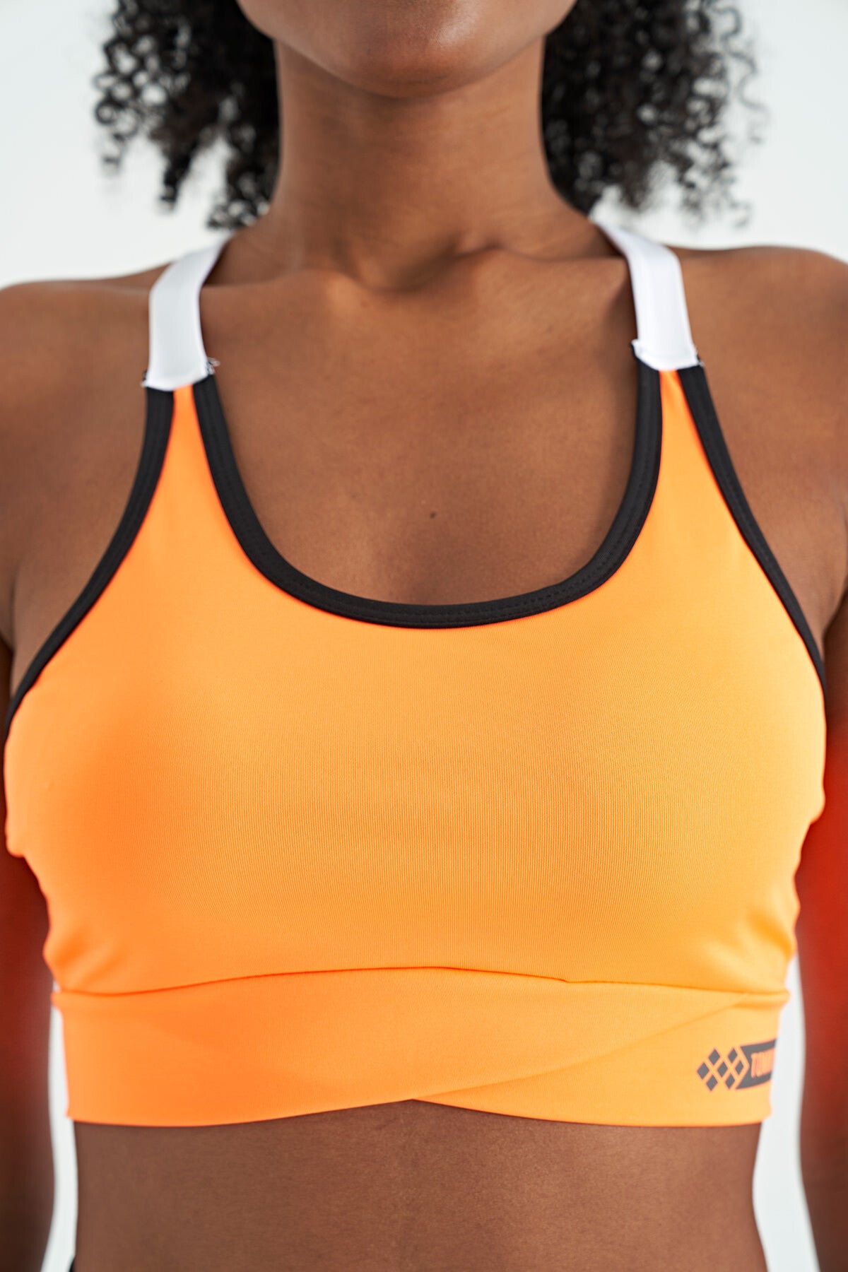 Neon Orange Back Detailed Strappy Slim Fit Women's Bustier - 97254