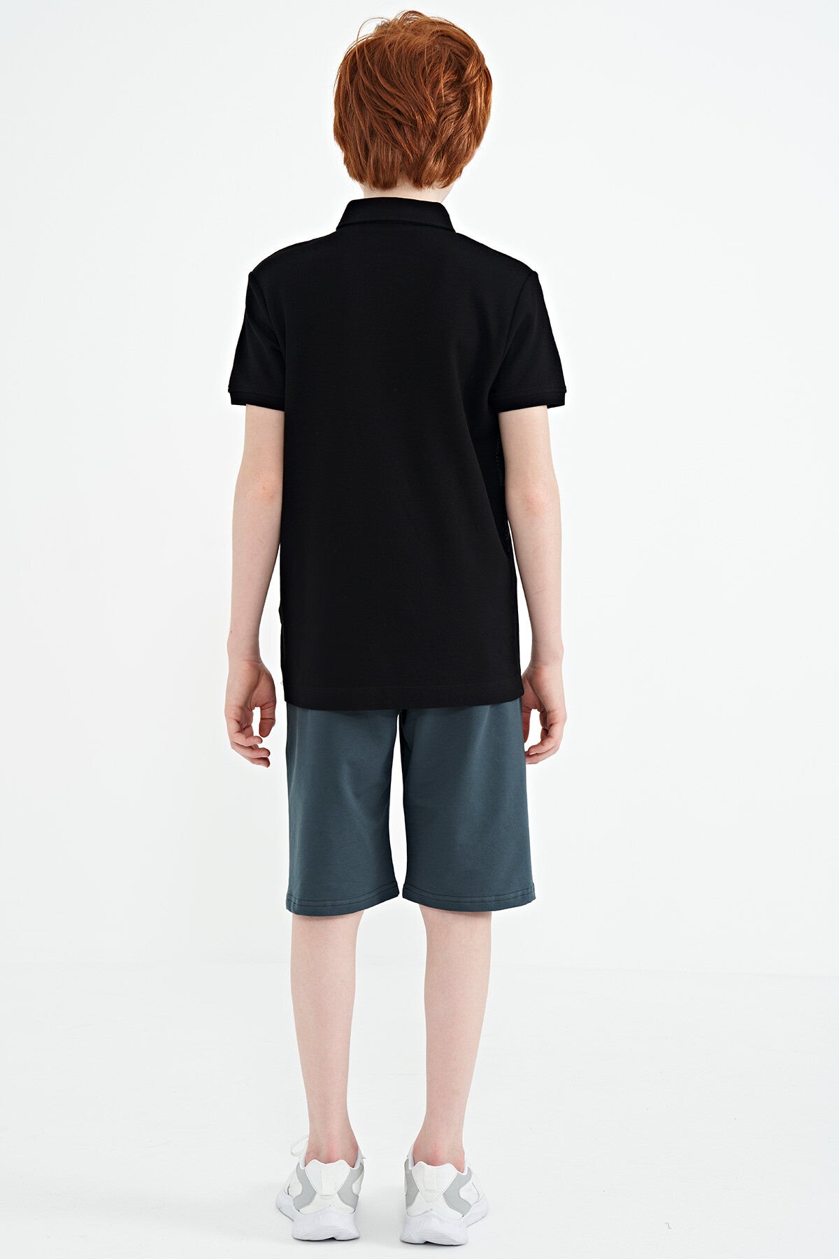 Forest Green Hidden Pocket Detailed Embroidered Pattern Laced Standard Fit Boys' Shorts - 10886