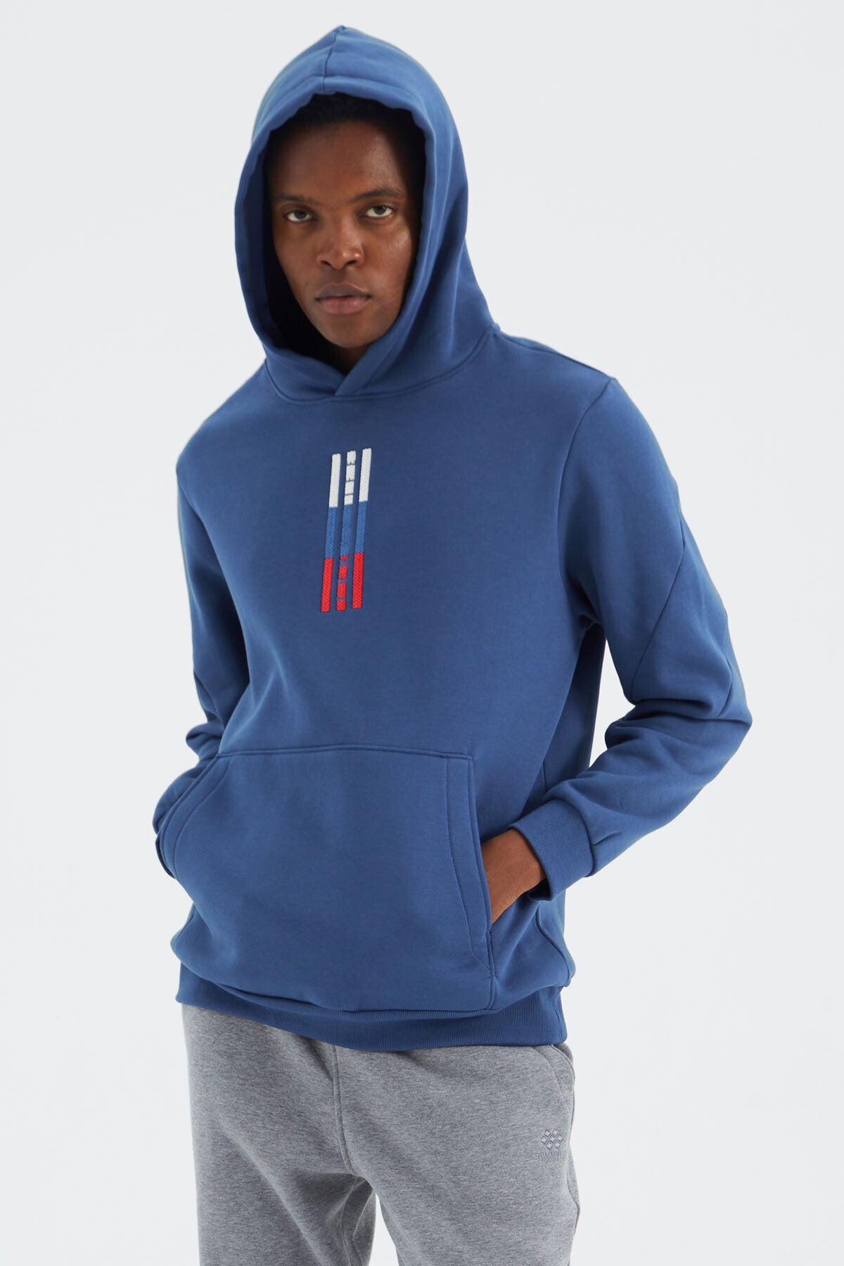 Parliament Hooded Embroidered Detailed Relax Fit Men's Sweatshirt - 88291