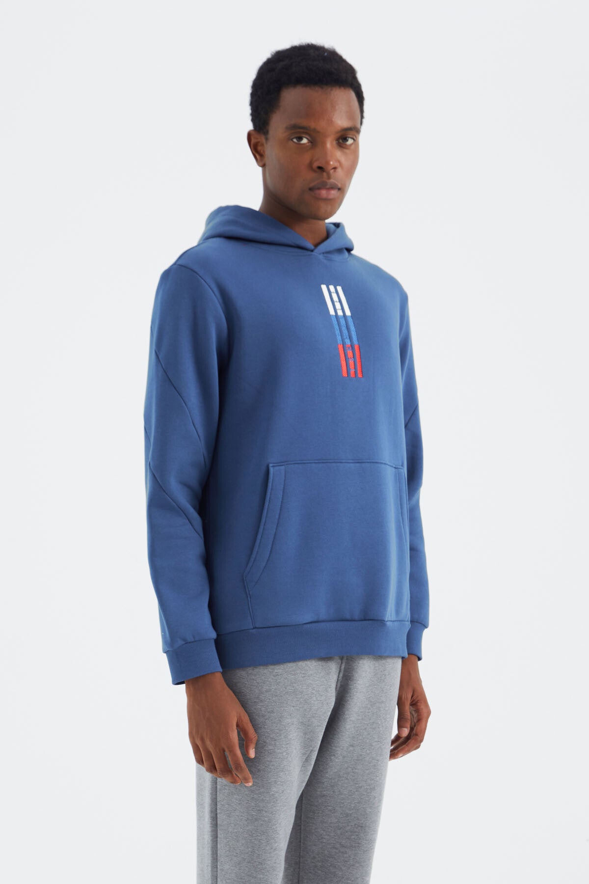 Parliament Hooded Embroidered Detailed Relax Fit Men's Sweatshirt - 88291