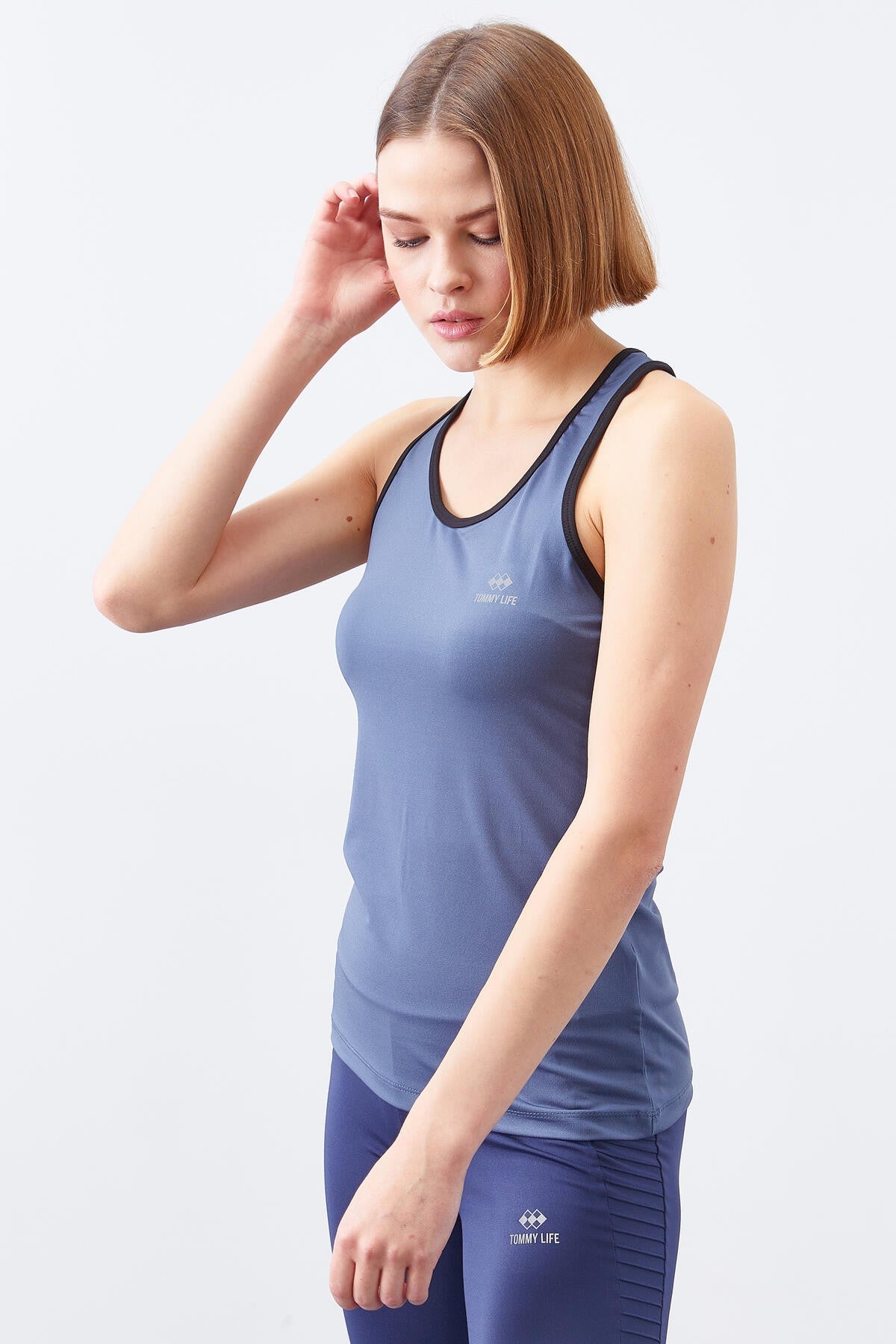 Petrol Cross Strap Sleeveless Standard Cut Women's Sports Singlet - 97094