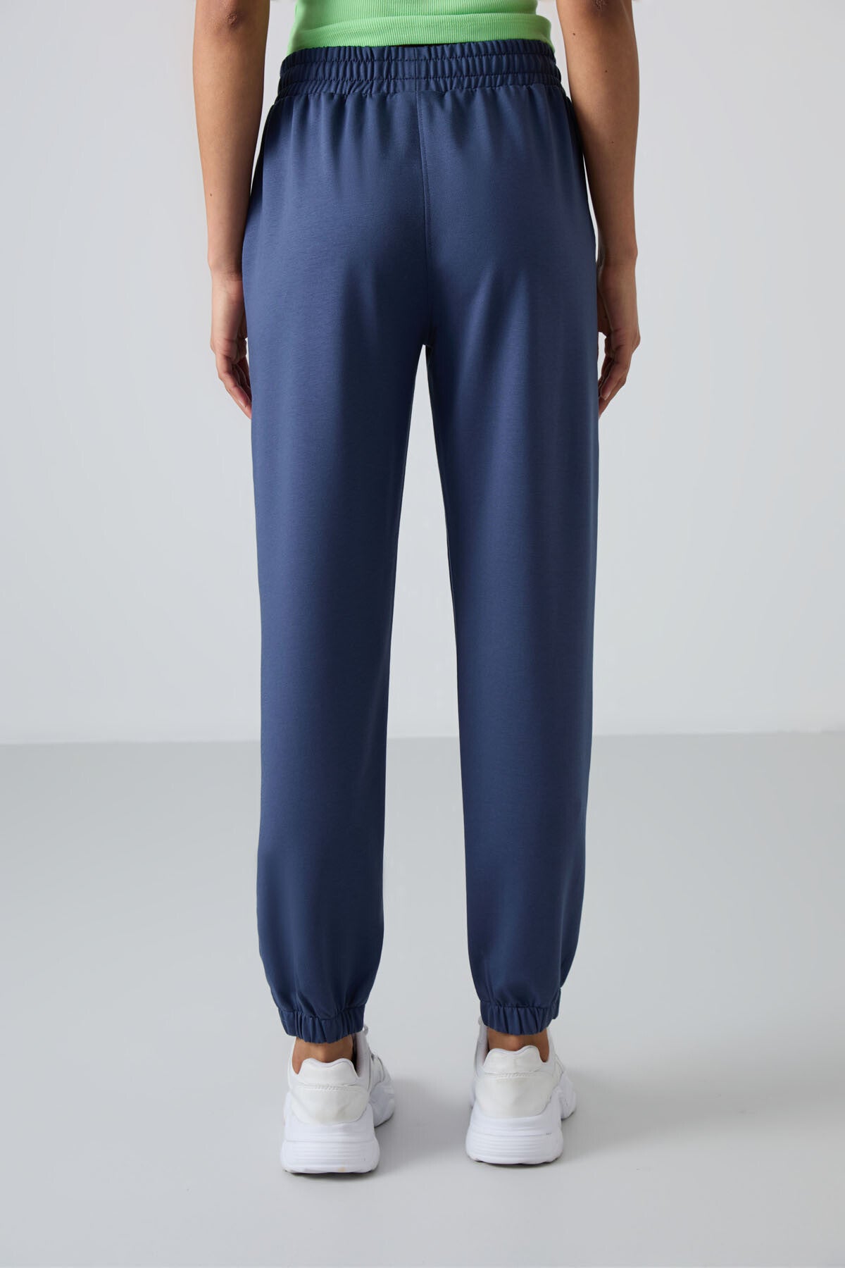 High Waist Comfortable Form Ribbed Cuff Women's Tracksuit Bottom - 94583