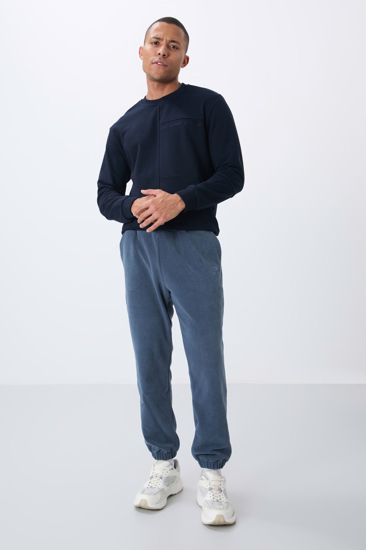 Petrol Hidden Zipper Comfort Fit Ribbed Cuff Polar Men's Tracksuit Bottom - 84866
