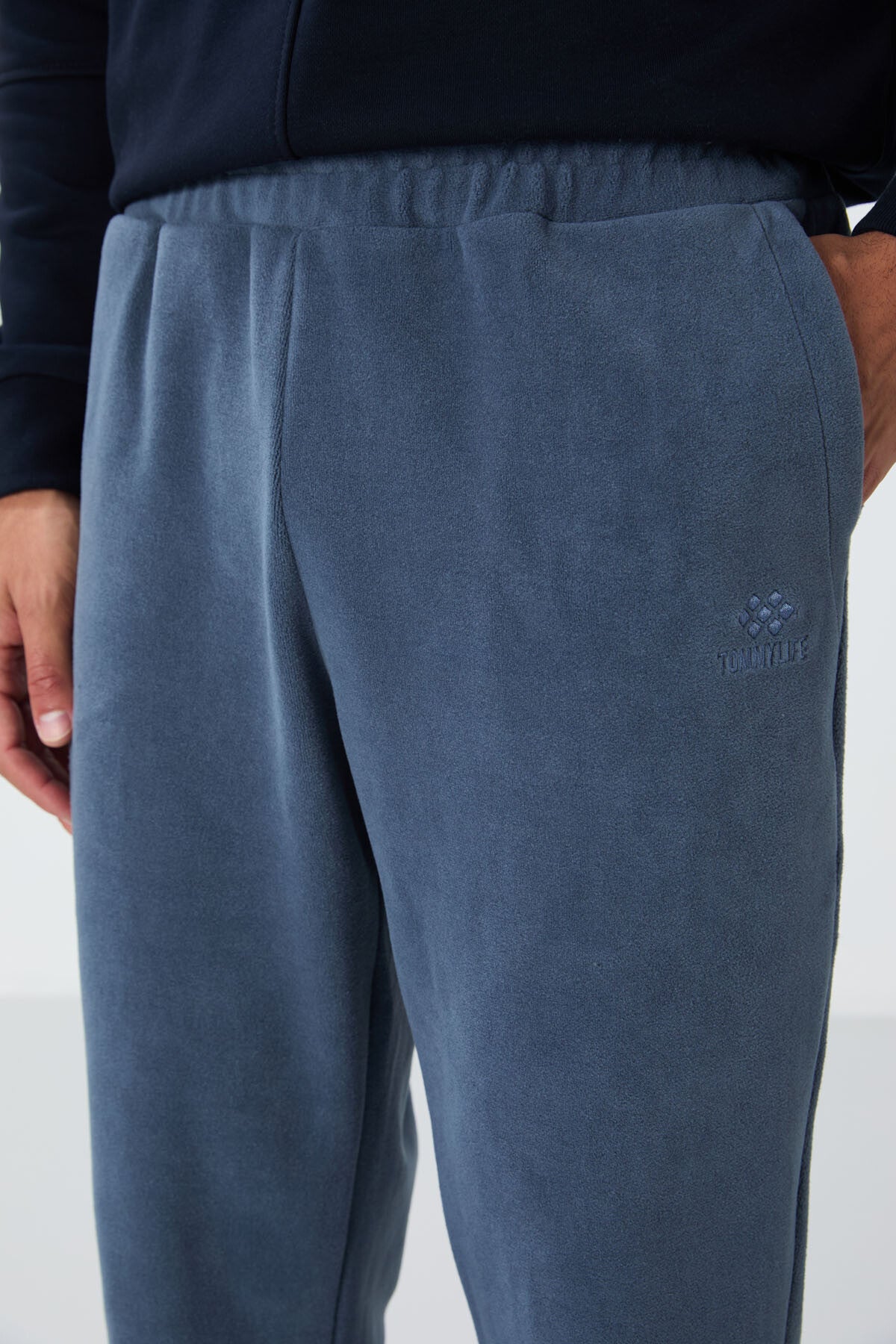 Petrol Hidden Zipper Comfort Fit Ribbed Cuff Polar Men's Tracksuit Bottom - 84866