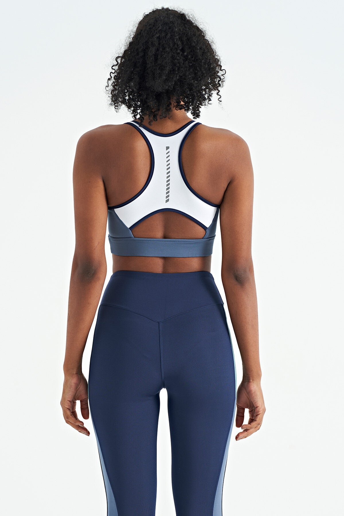 Petrol Color Block Back Print Detailed Narrow Cut Women's Bustier - 97253