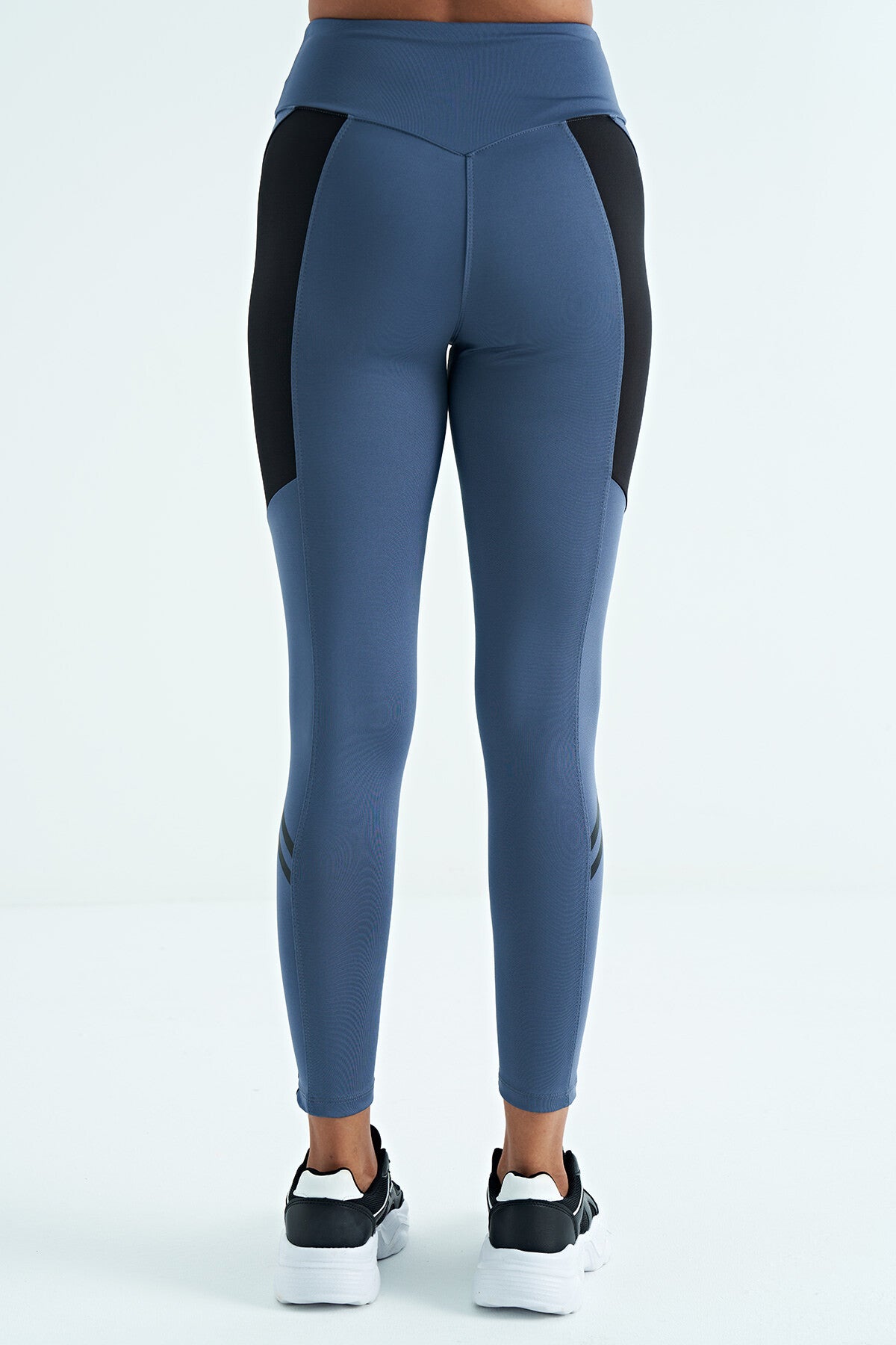 Petrol Strip Detailed Scuba Fabric Slim Fit High Waist Women's Tights - 94637