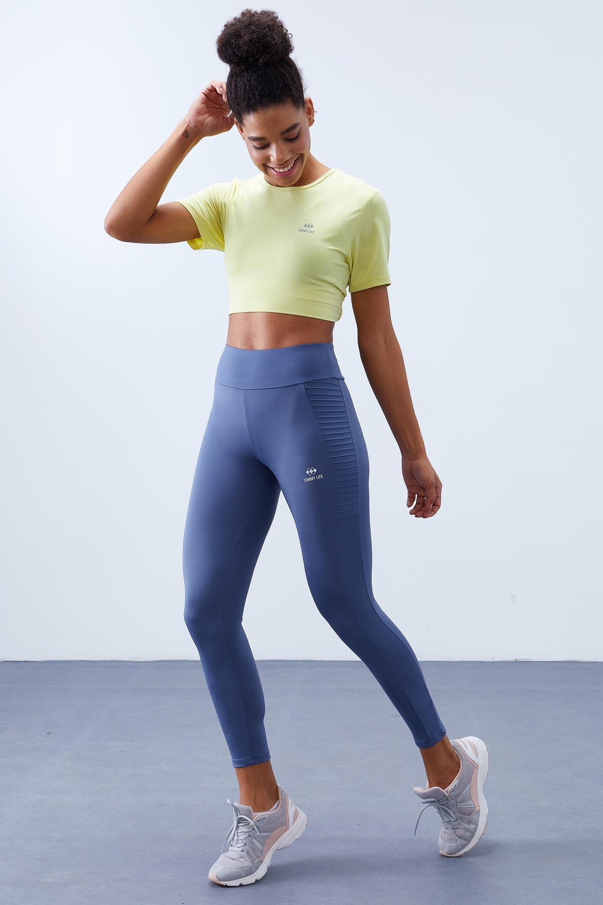 High Waist Wrap-up Slim Fit Skinny Leg Women's Tights - 94568