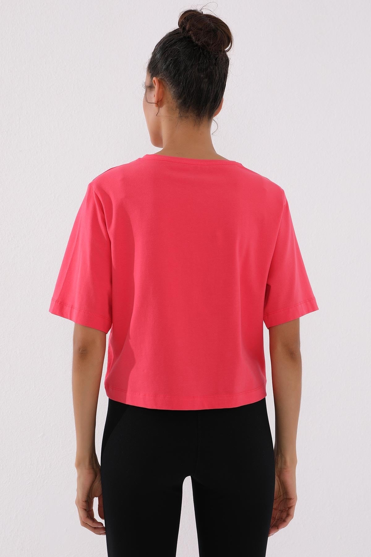 Asymmetric Print Rose O Collar Women's Oversize T-Shirt - 97136