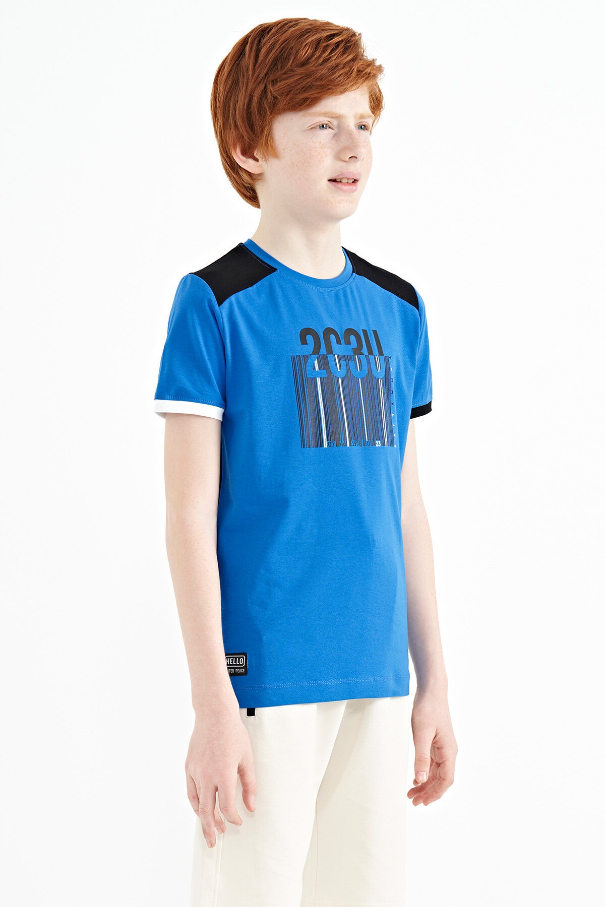 Printed Detailed O Collar Standard Fit Boys' T-Shirt - 11157