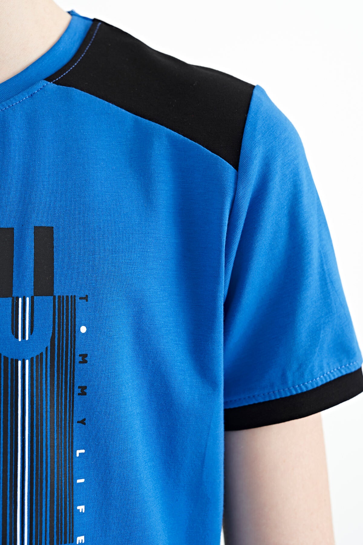 Printed Detailed O Collar Standard Fit Boys' T-Shirt - 11157