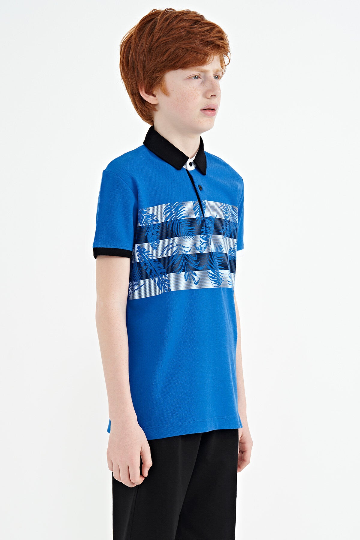 Detailed Standard Mold Polo Collar Men's Boys T-Shirt - 11101