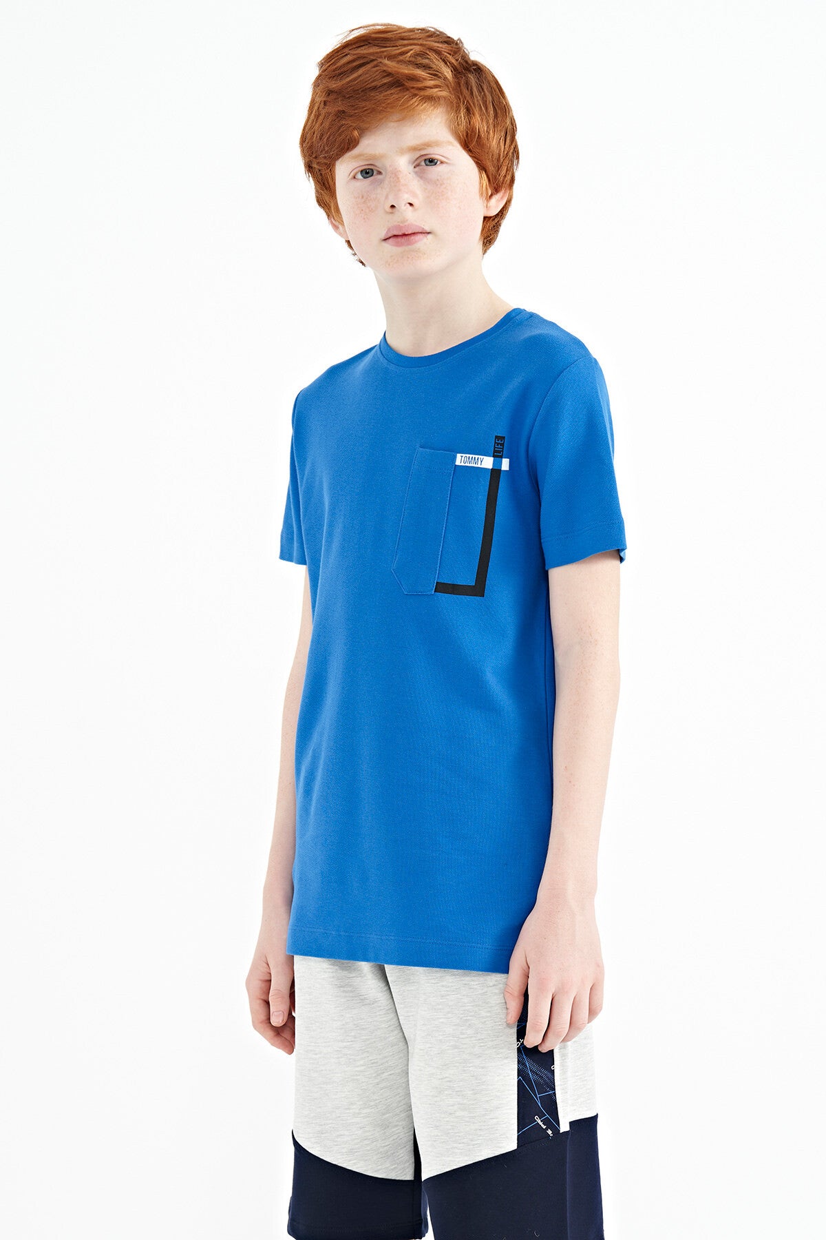 Saks Cep Detailed O Collar Standard Fit Boys T-Shirt - 11120