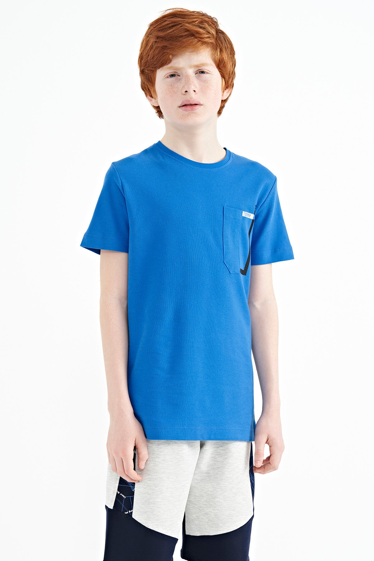Saks Cep Detailed O Collar Standard Fit Boys T-Shirt - 11120
