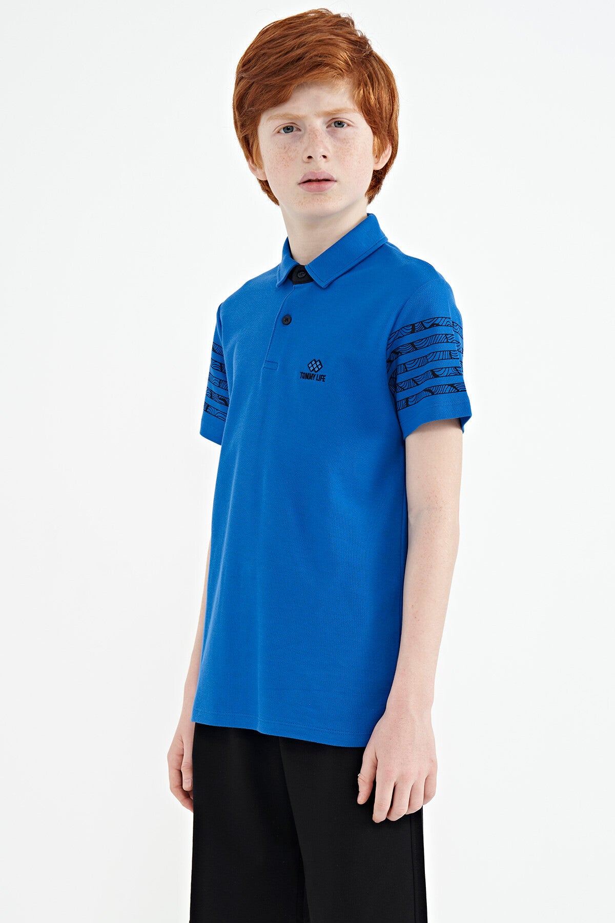 Detailed Standard Mold Polo Collar Boys' T-Shirt - 11093