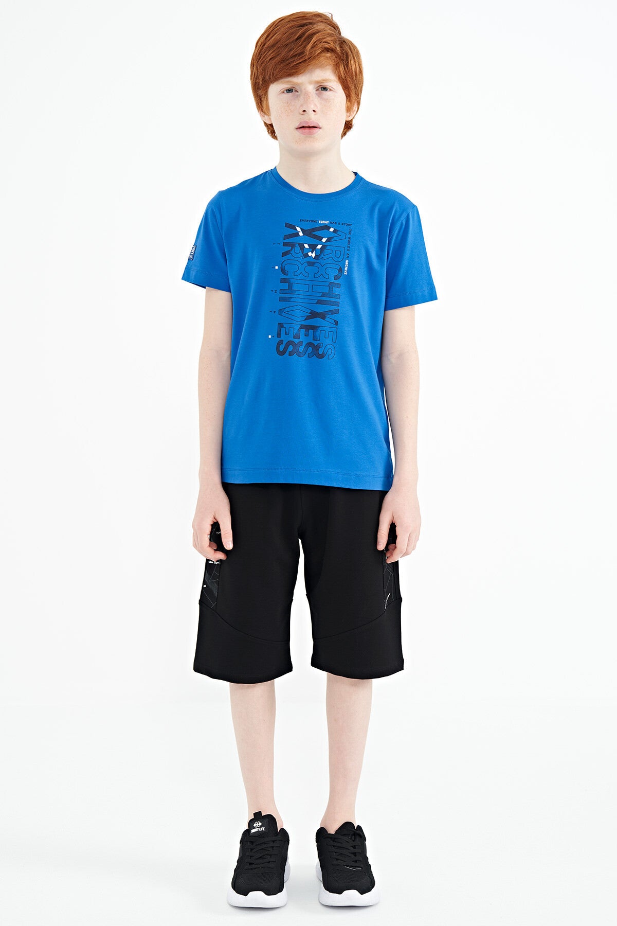Pre-Wash Detailed O Collar Standard Fit Boys' T-Shirt - 11099