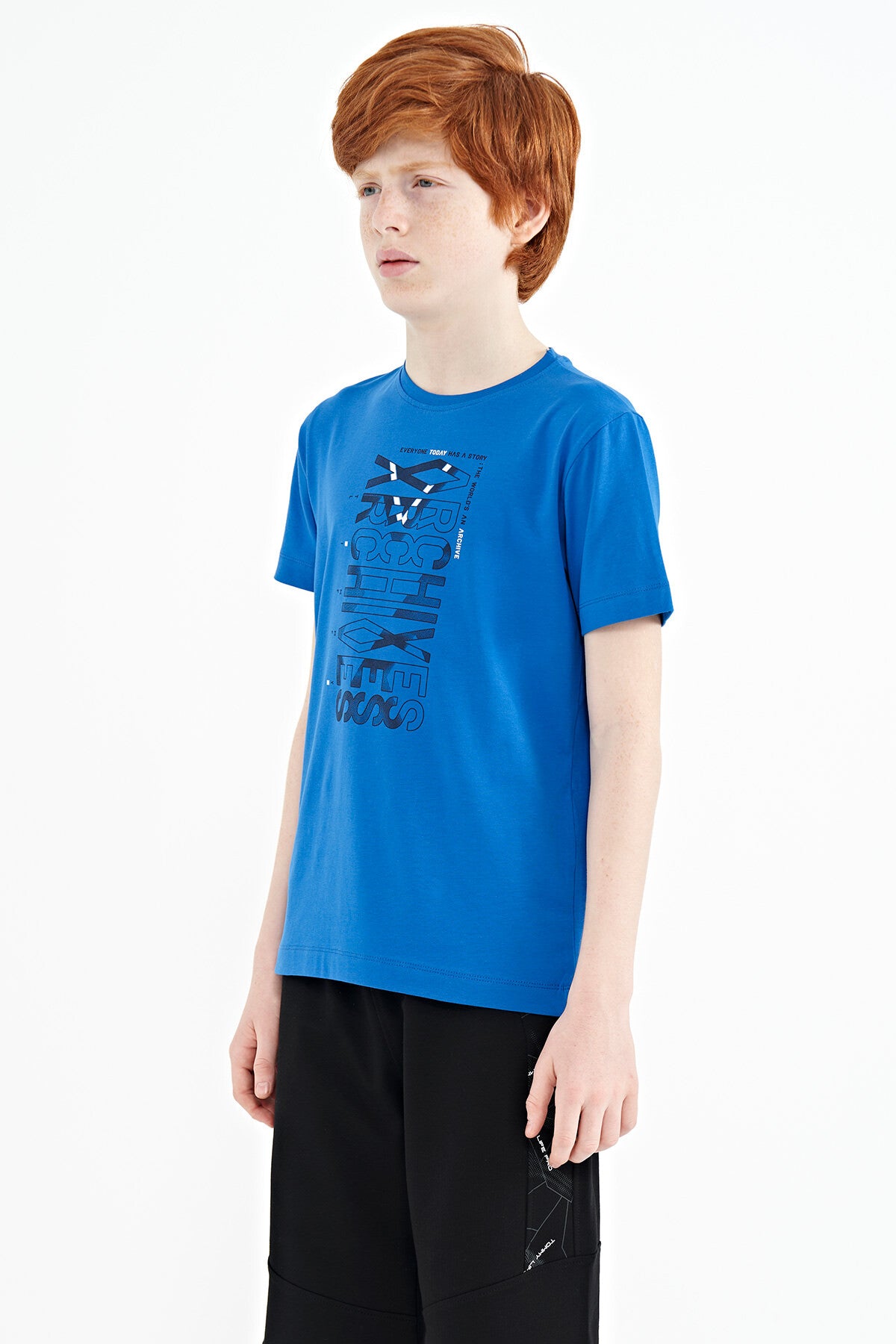 Pre-Wash Detailed O Collar Standard Fit Boys' T-Shirt - 11099