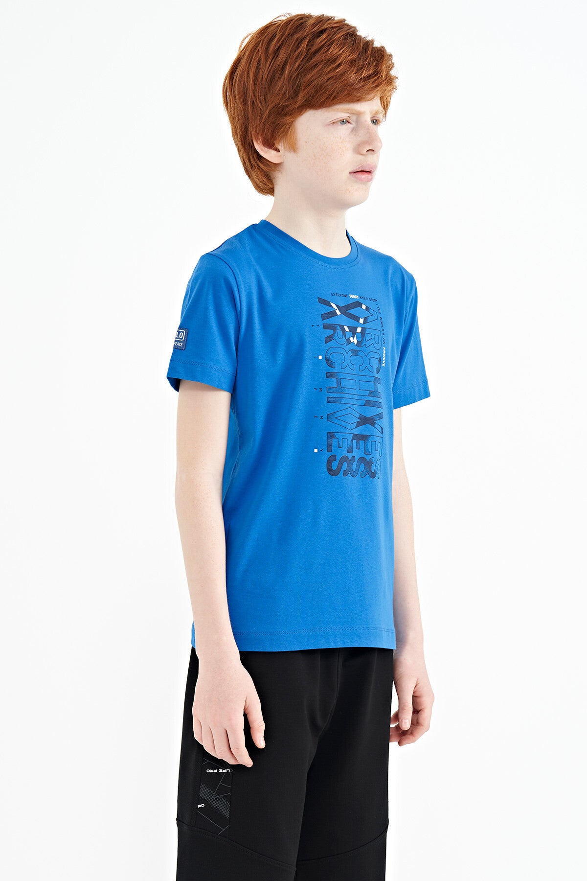 Pre-Wash Detailed O Collar Standard Fit Boys' T-Shirt - 11099