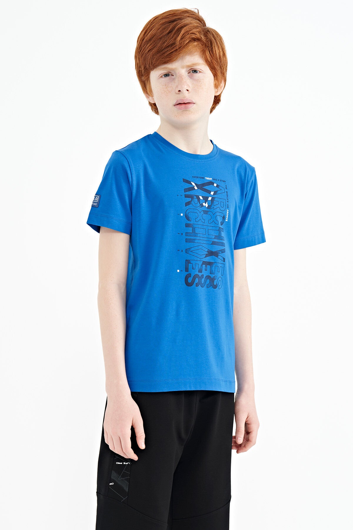 Pre-Wash Detailed O Collar Standard Fit Boys' T-Shirt - 11099