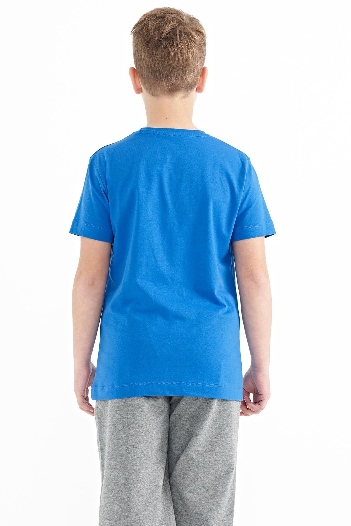Sleeve Print O Collar Standard Fit Boys' T-Shirt - 11100