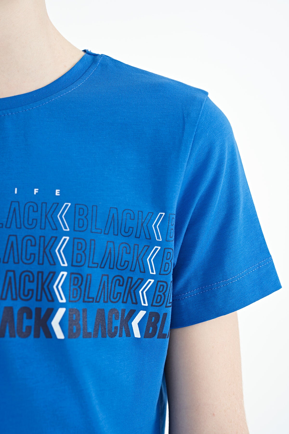 Saks Printed Letter O Collar Standard Fit Boys T-Shirt - 11149