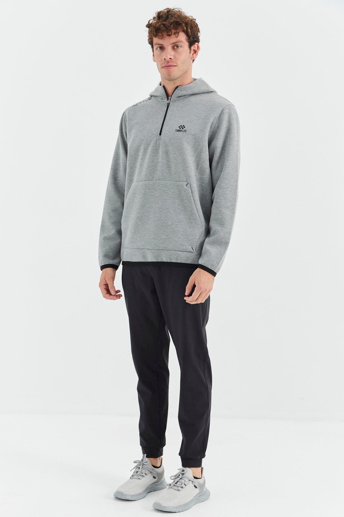 Black Laced Pocket Detailed Relax Fit Men's Tracksuit Bottom - 84995