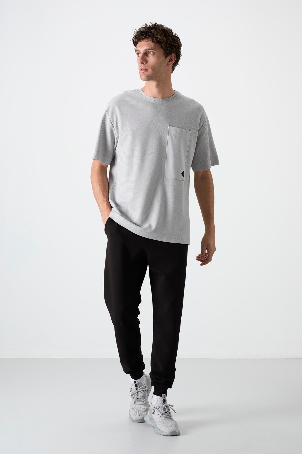Black Laced Long Leg Men's Tracksuit Bottom - 84999