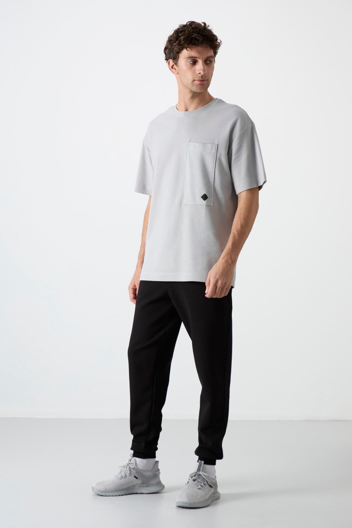 Black Laced Long Leg Men's Tracksuit Bottom - 84999