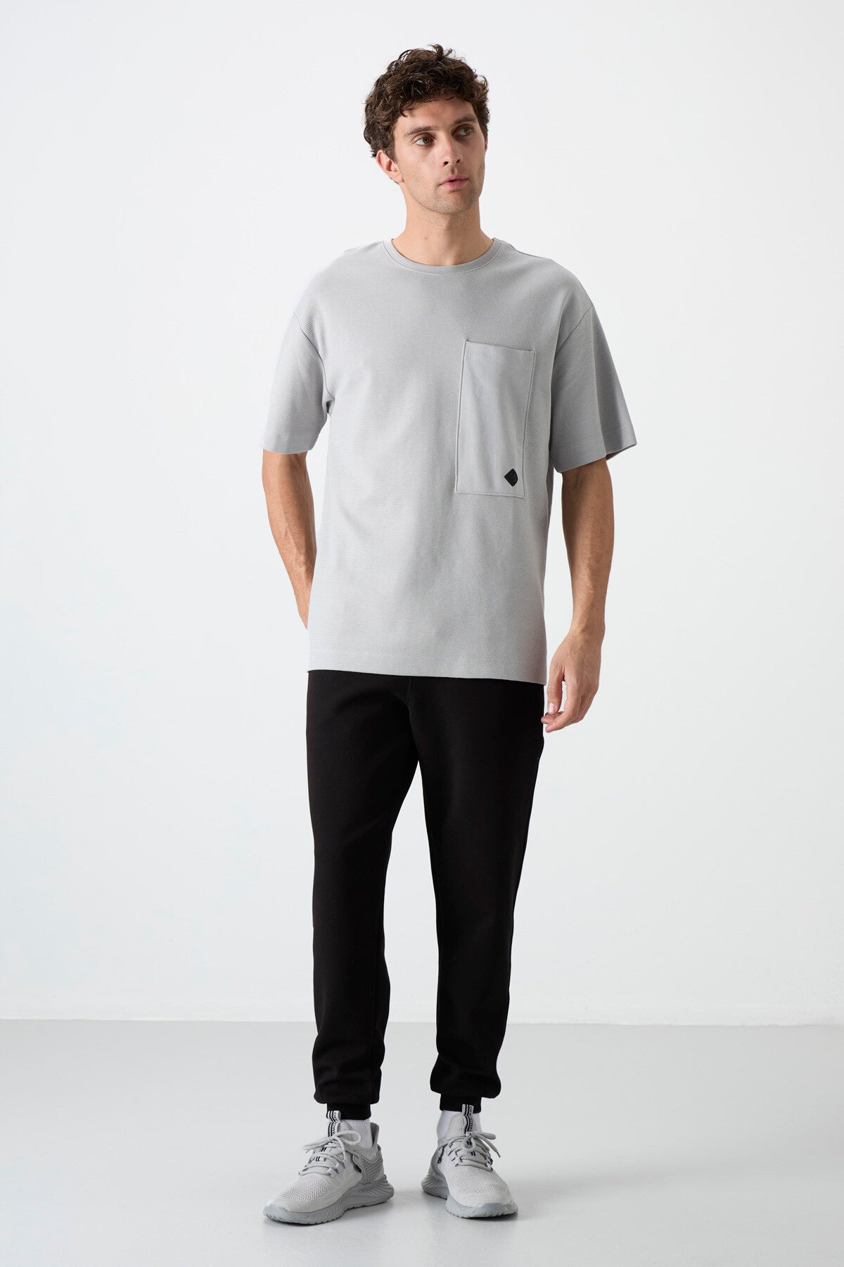 Black Laced Long Leg Men's Tracksuit Bottom - 84999