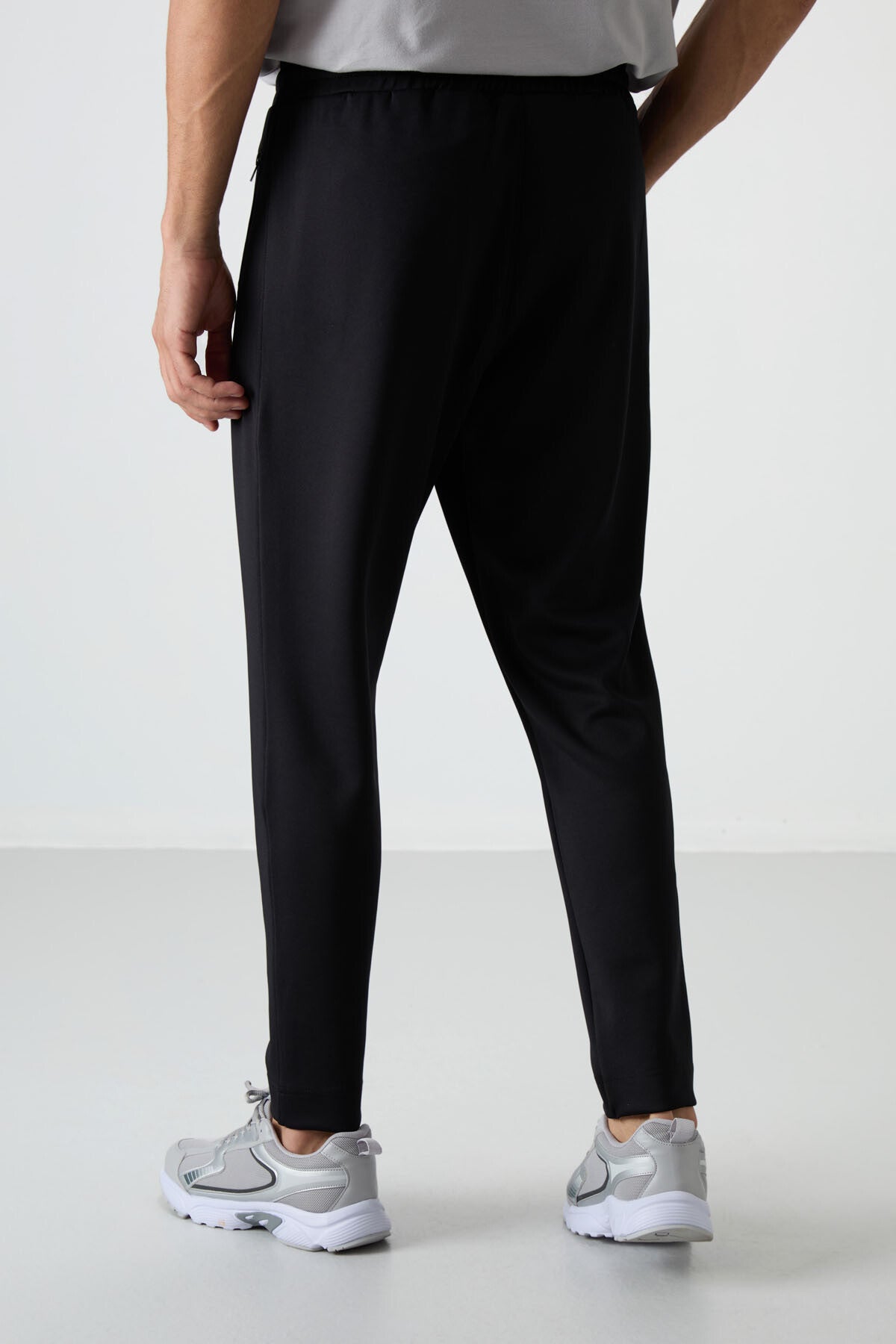 Black Scuba Fabric Men's Tracksuit Bottom - 84950