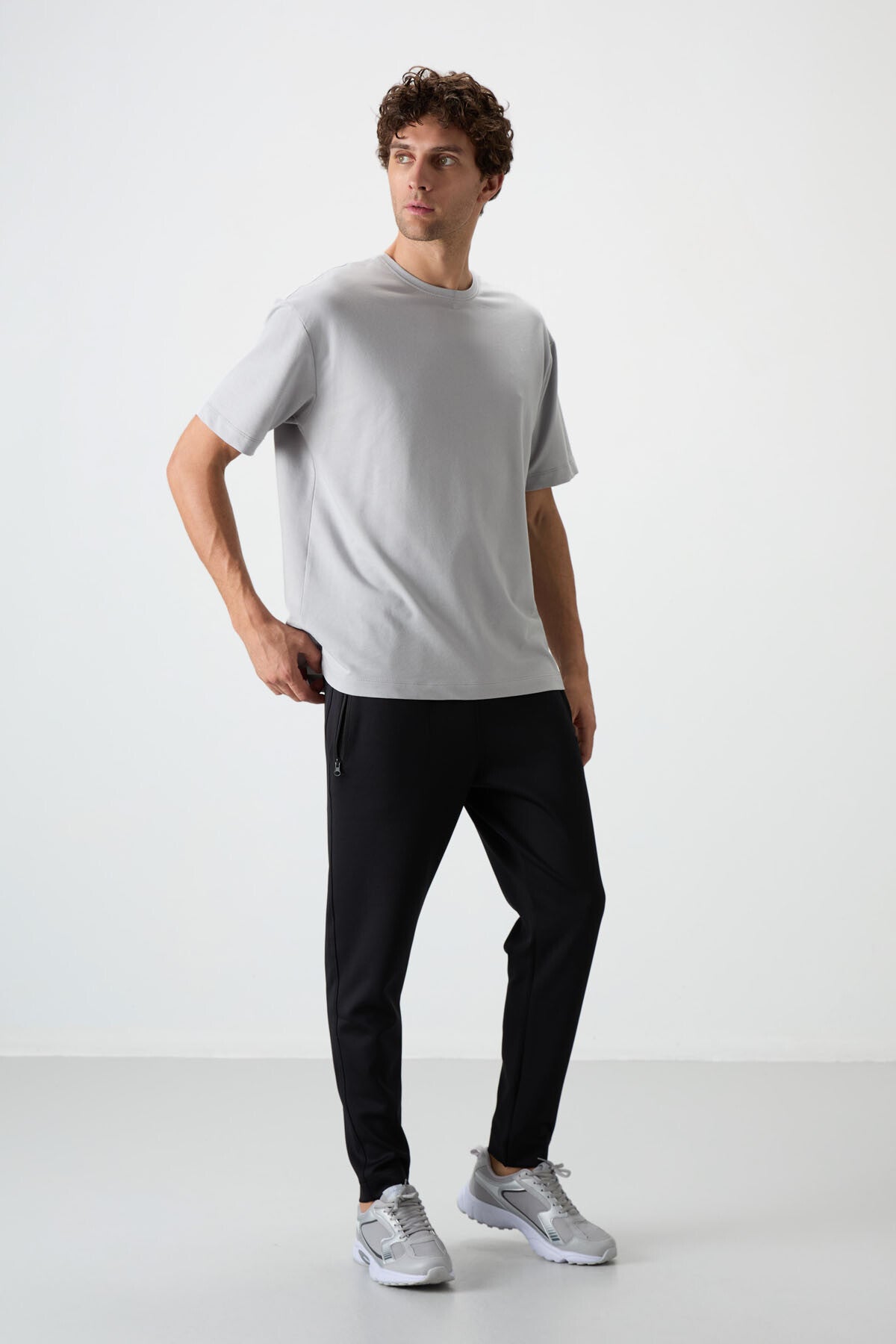 Black Scuba Fabric Men's Tracksuit Bottom - 84950