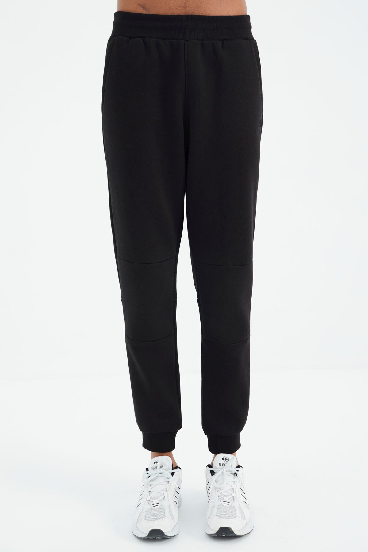 Black Laced Striped Detailed Relax Fit Men's Tracksuit Bottom - 82106