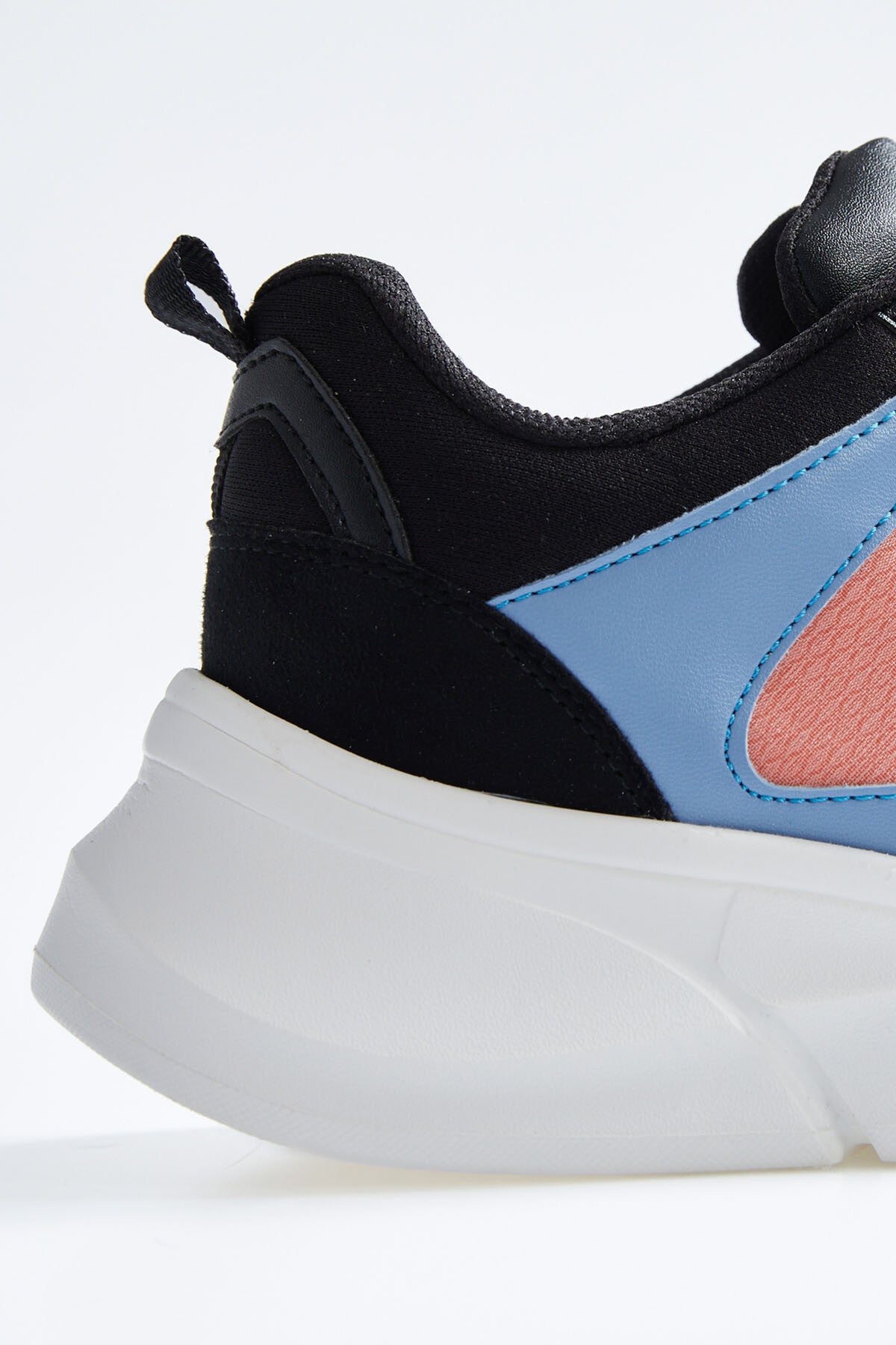 Black Laced High Sole File Detailed Colorful Women's Sports Shoes - 89203