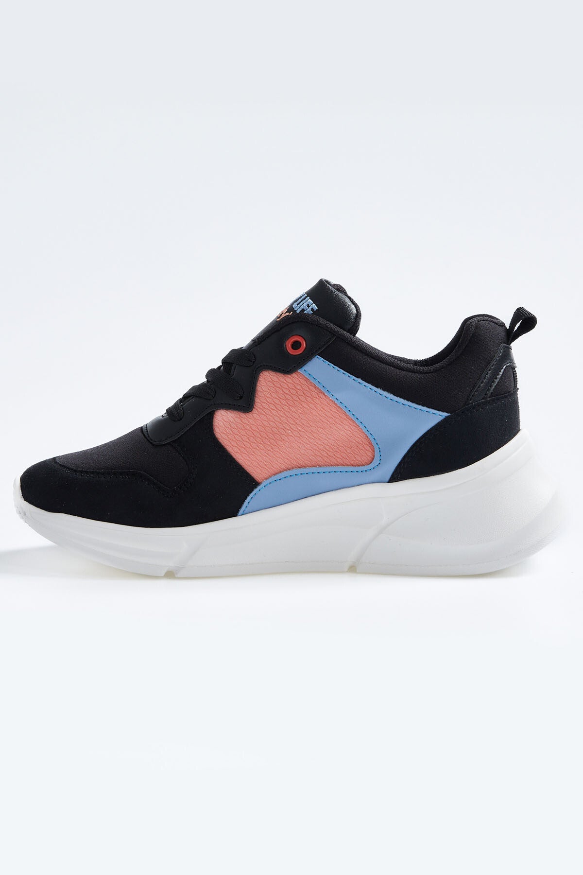 Black Laced High Sole File Detailed Colorful Women's Sports Shoes - 89203