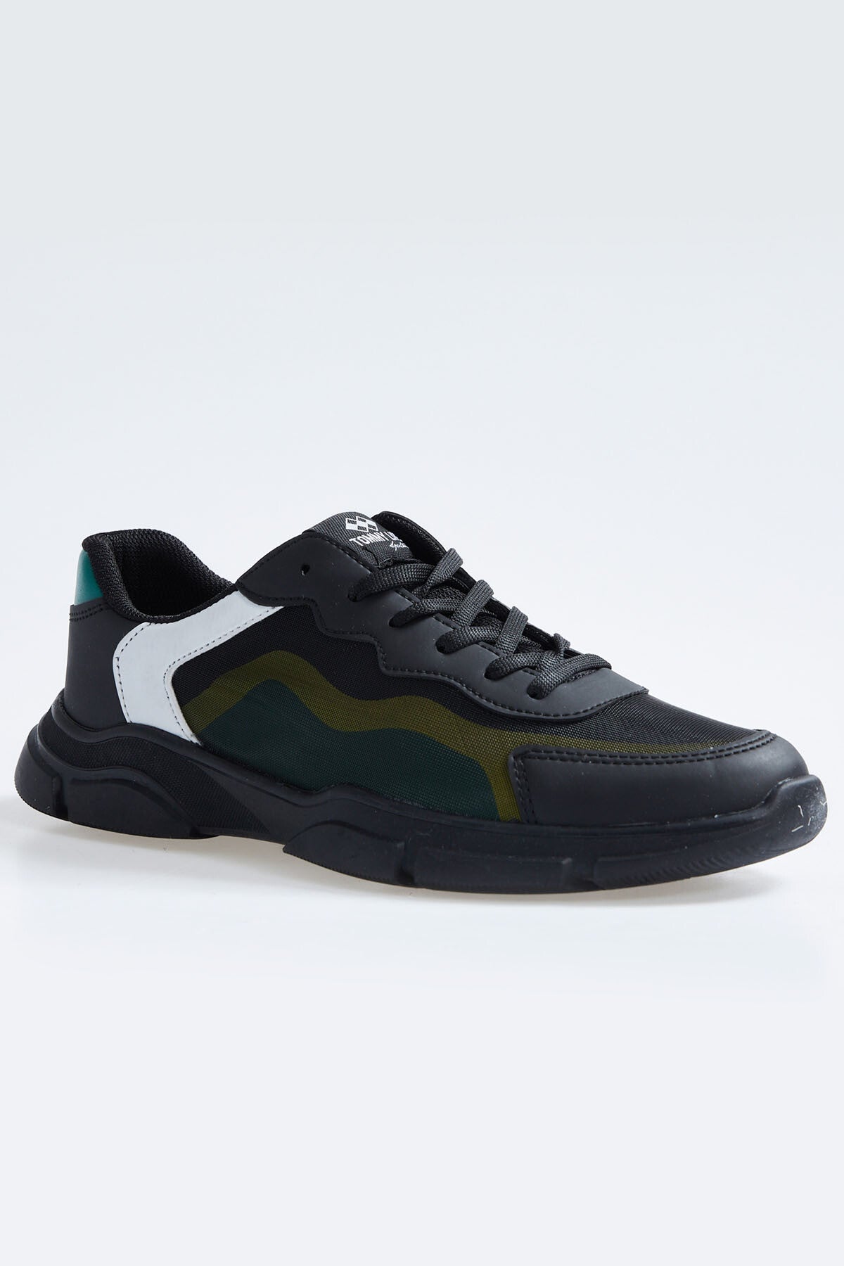 Black Laced High Sole PU Leather Detailed Men's Sports Shoes - 89117