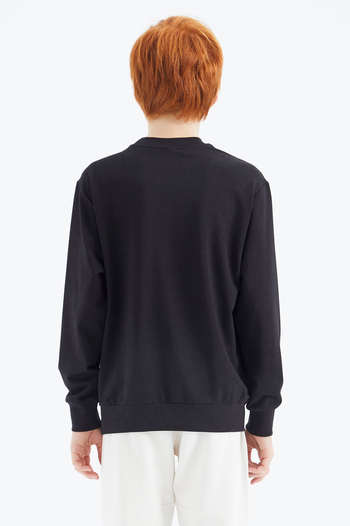 Black Printed Boys' Sweatshirt - 11174