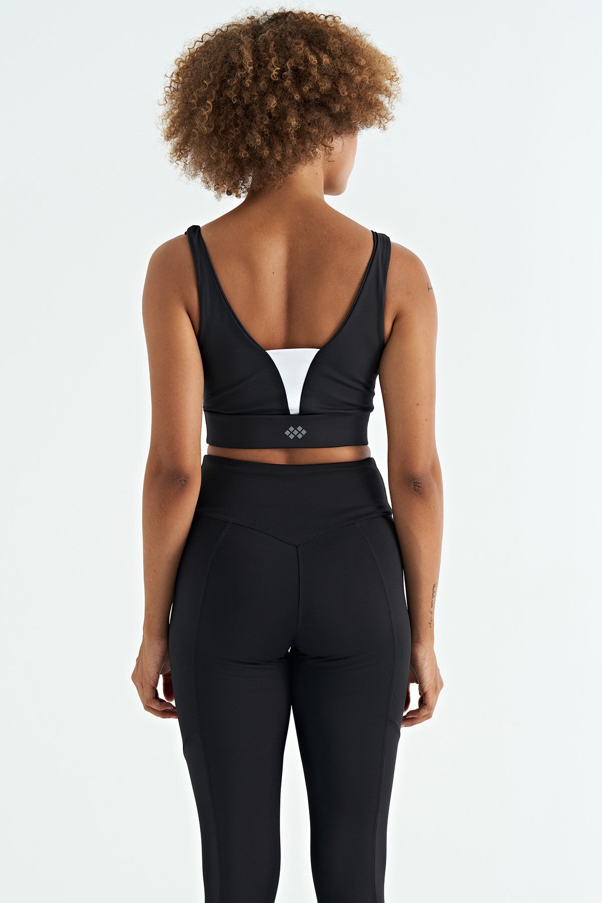 Black - White Print Color Block Slim Fit Scuba Fabric Women's Bustier - 97271