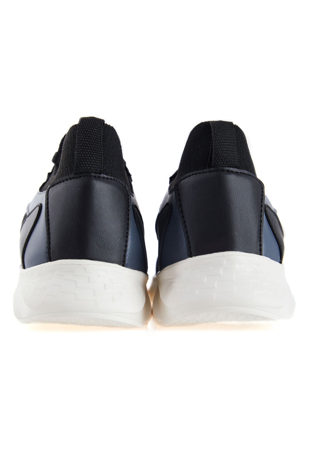 Black - White High Top Mesh Detailed Laced Women's Sports Shoes - 89208