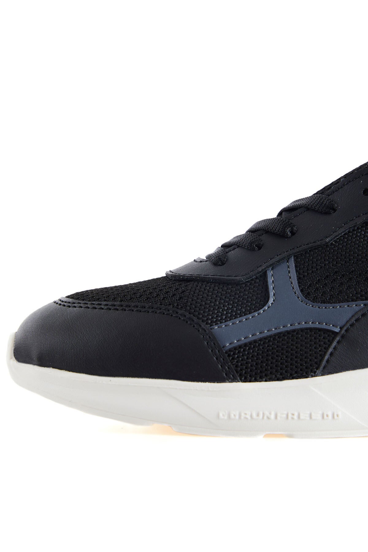 Black - White High Top Mesh Detailed Laced Women's Sports Shoes - 89208