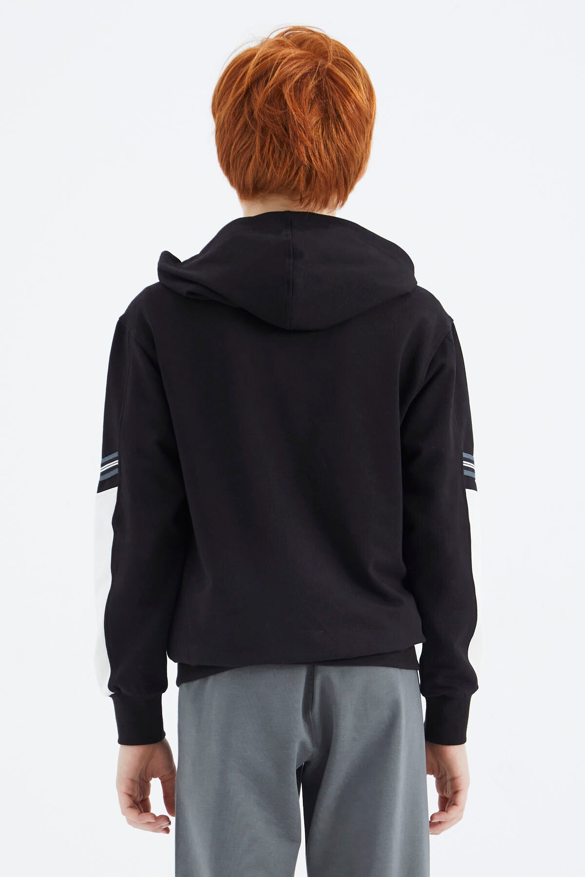 Black Zippered Boys' Sweatshirt - 11180