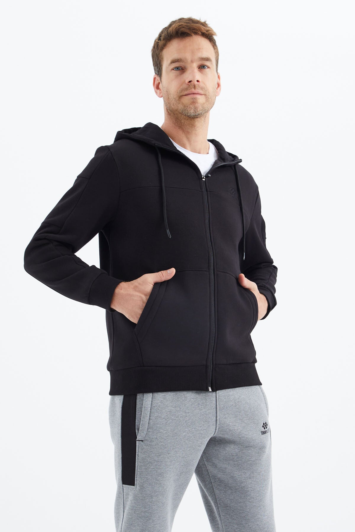 Black Zippered Men's Sweatshirt - 88303