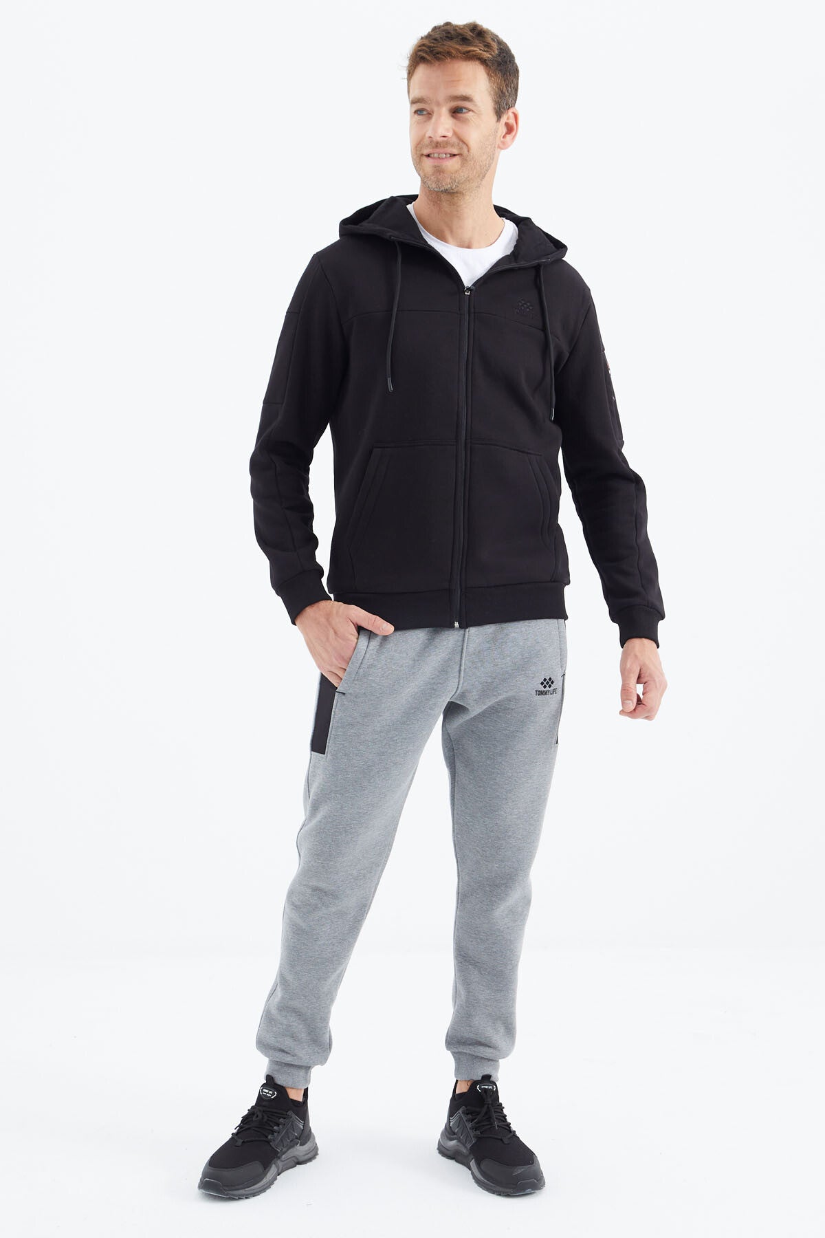 Black Zippered Men's Sweatshirt - 88303