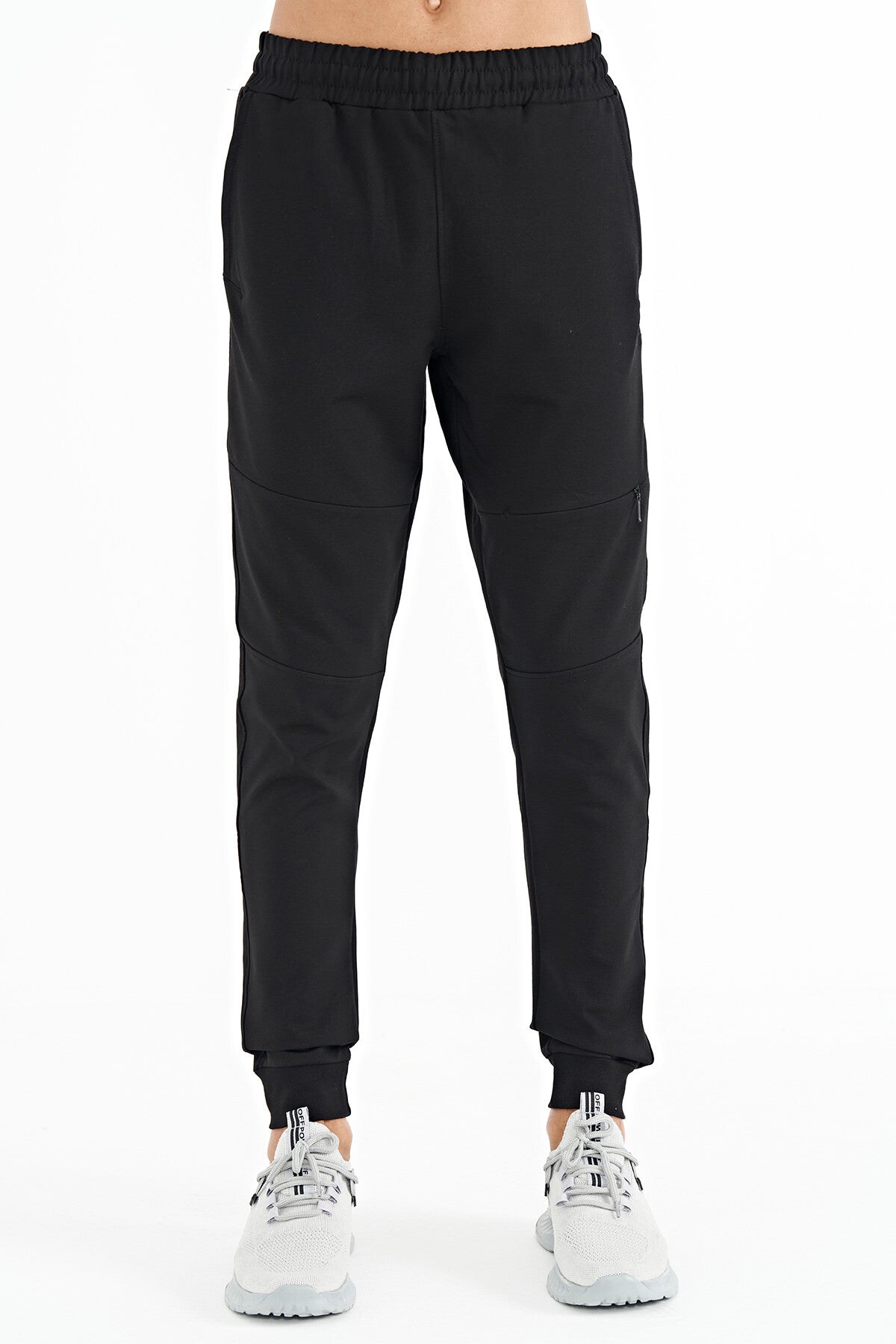 Black Hidden Pocket Detailed Standard Fit Men's Jogger Tracksuit Bottom - 84958
