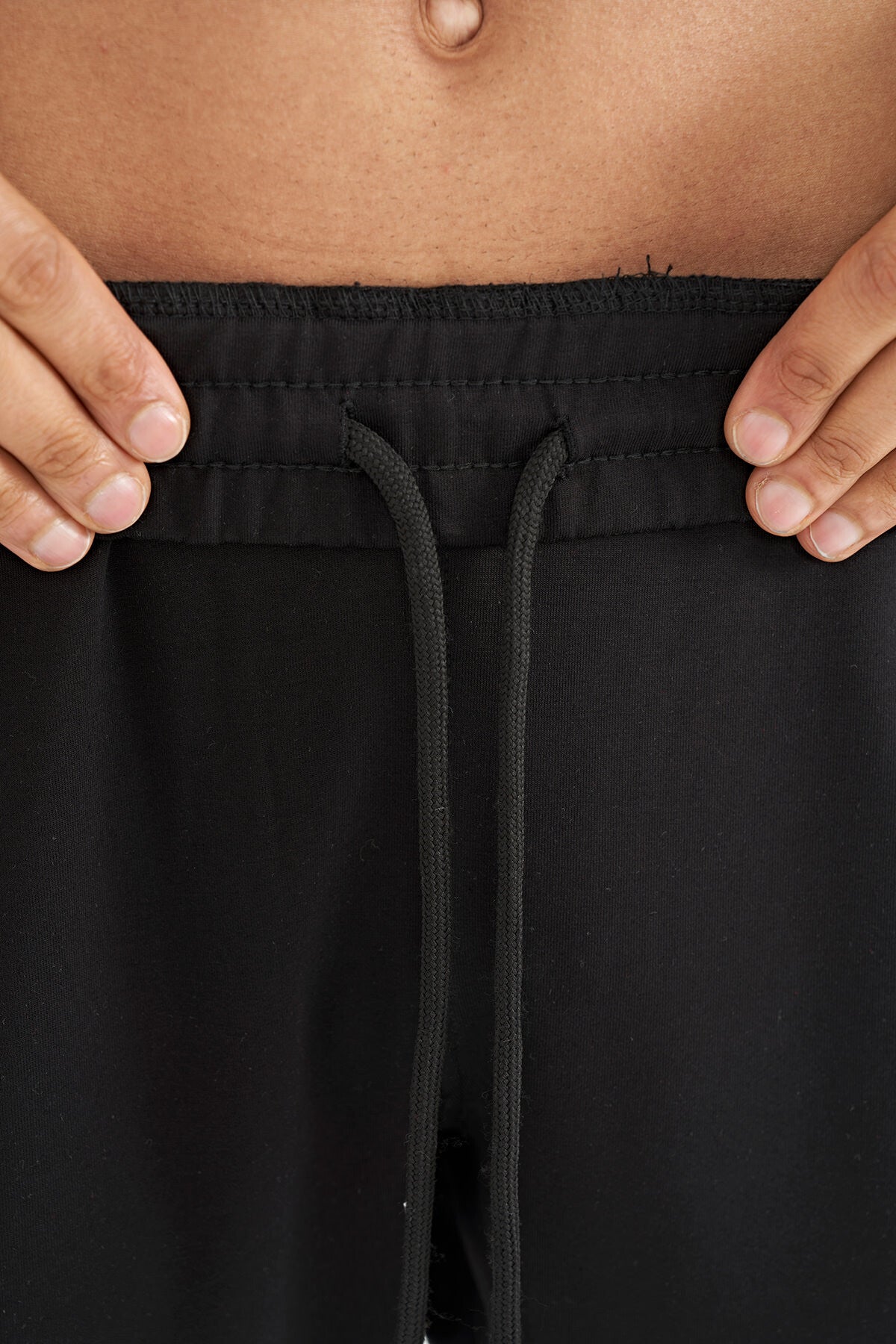 Black Hidden Pocket Detailed Standard Fit Men's Jogger Tracksuit Bottom - 84958