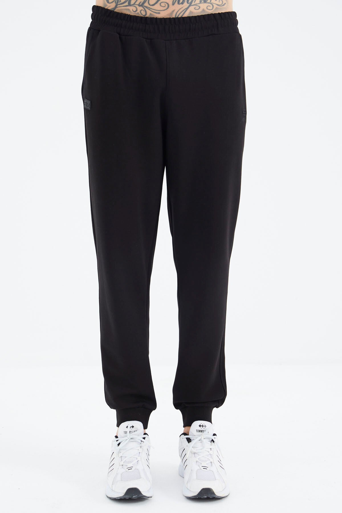 Black Hooded Half-Zip Pocket Detailed Men's Tracksuit Set - 85222