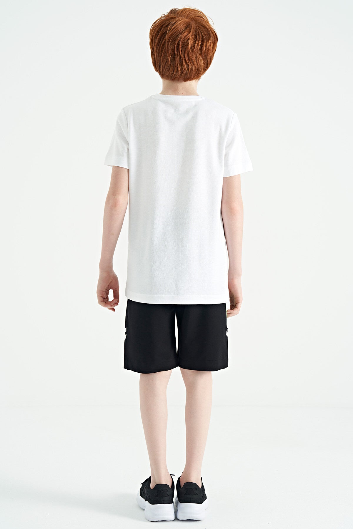 Black Embroidered Pattern Laced Standard Fit Boys Shorts - 11124