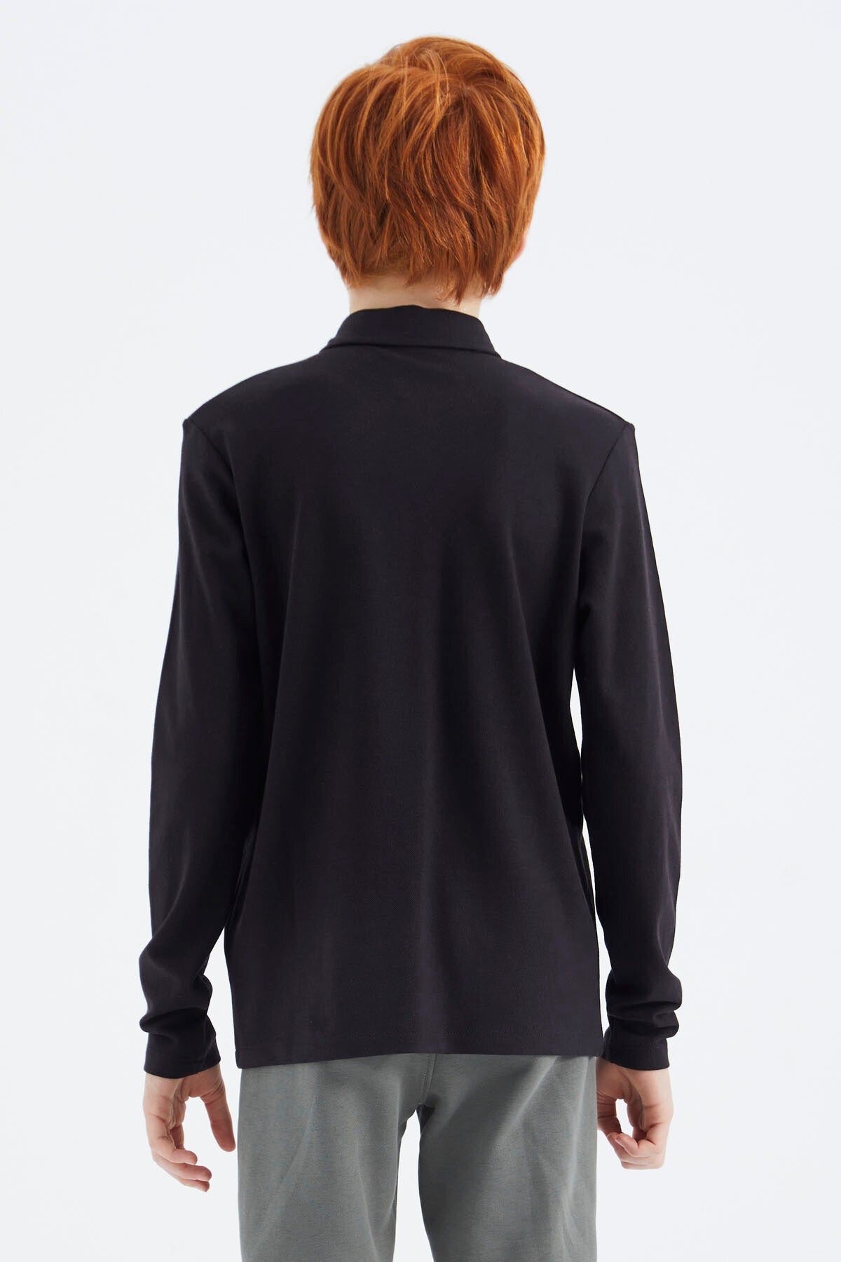 Black Polo Collar Boys T-Shirt - 11172