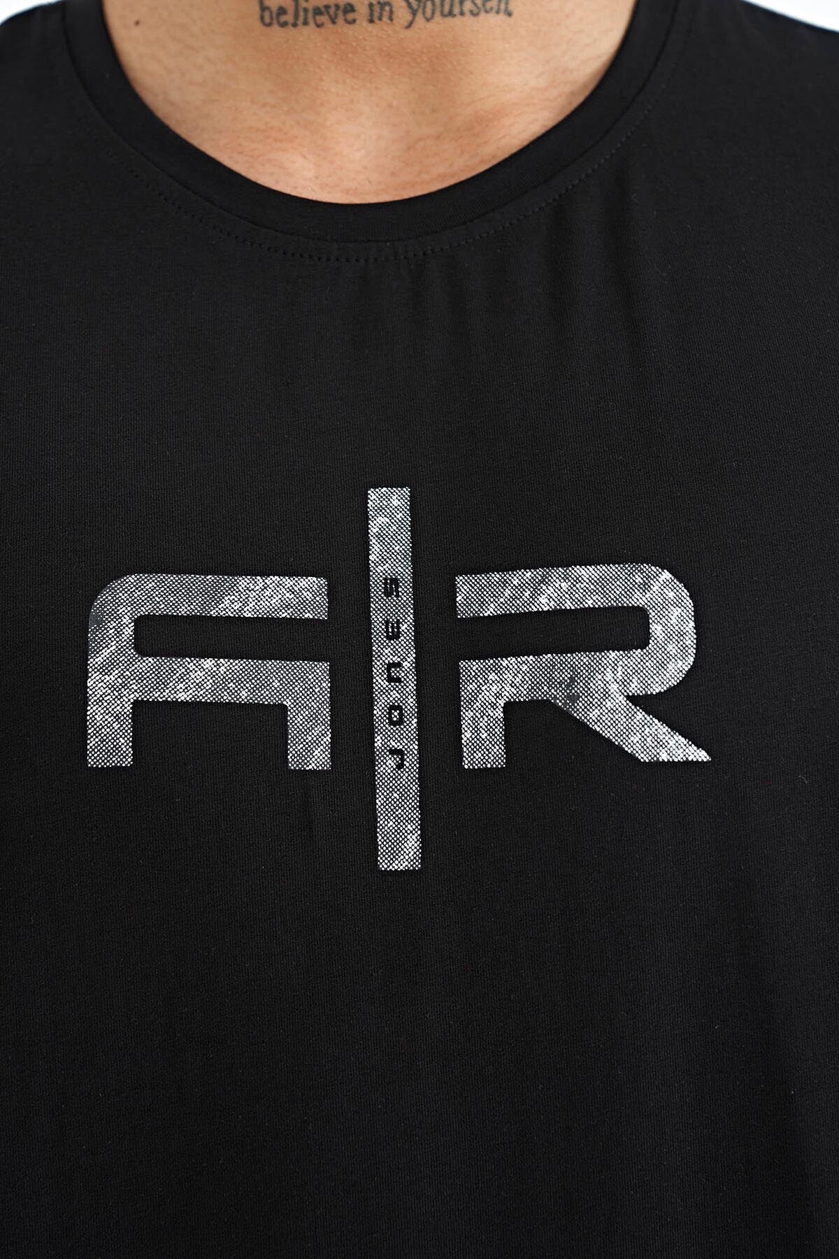 Boris Black Standard Fit Men's T-Shirt - 88206