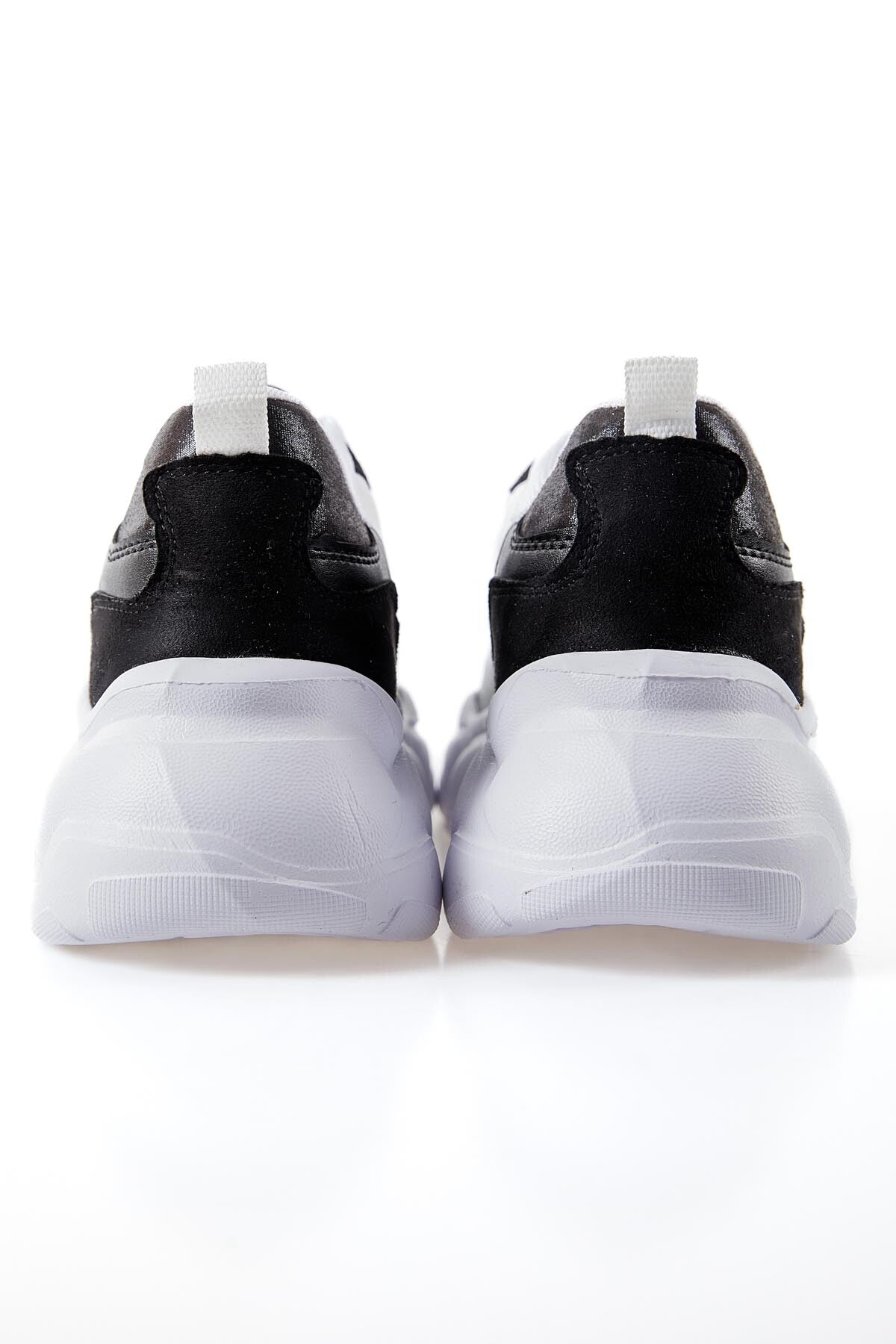 Black - Green High Platform Laced Color Gradient PU Leather Women's Sports Shoes - 89206
