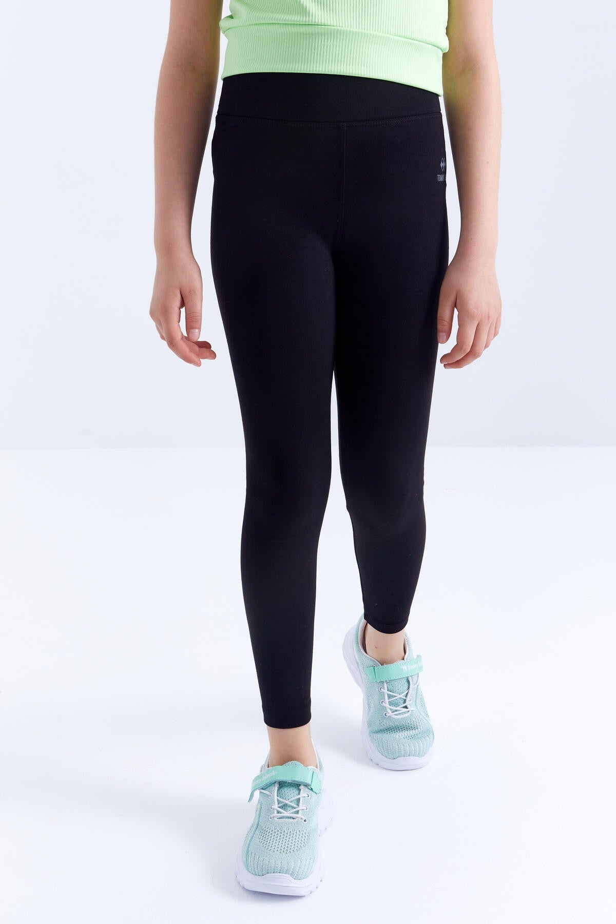 Black High Waist Slim Leg Girls' Tights - 75047
