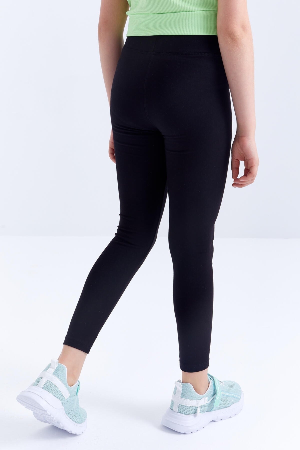 Black High Waist Slim Leg Girls' Tights - 75047